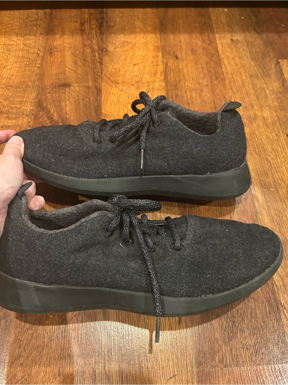 Allbirds Men's Wool Runners Unisex Black Low Top Lace-Up Sneaker Shoes Size 10